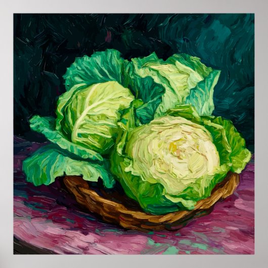 Basket with Cabbages After Van Gogh ポスター (正面)