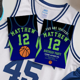 Basketball 12 Birthday Invitation  招待状