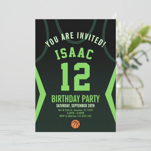 Basketball 12 Birthday Invitation 招待状 (スタンド正面)