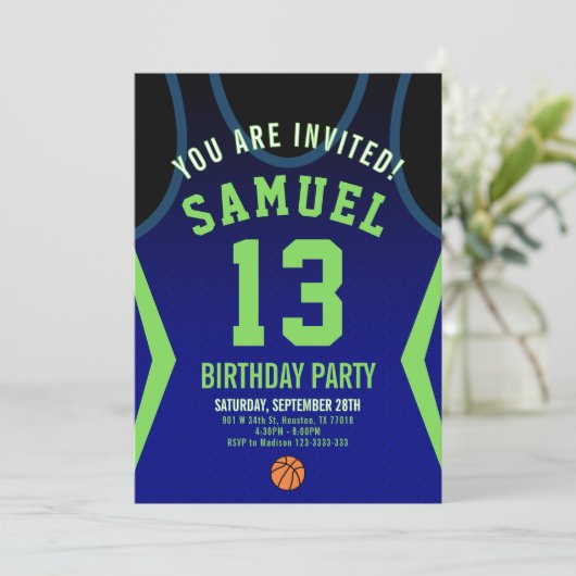 Basketball 13 Birthday Invitation  招待状 (スタンド正面)