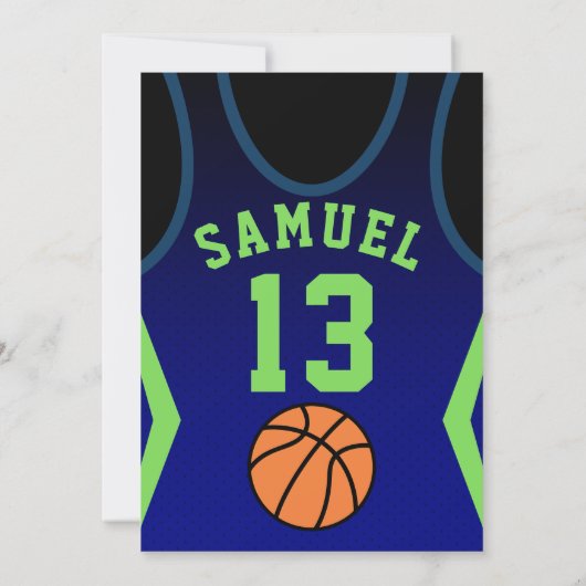 Basketball 13 Birthday Invitation  招待状 (裏面)