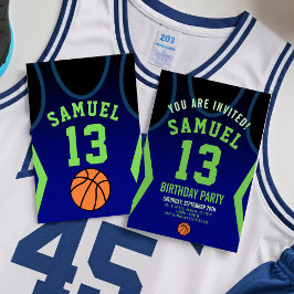 Basketball 13 Birthday Invitation  招待状