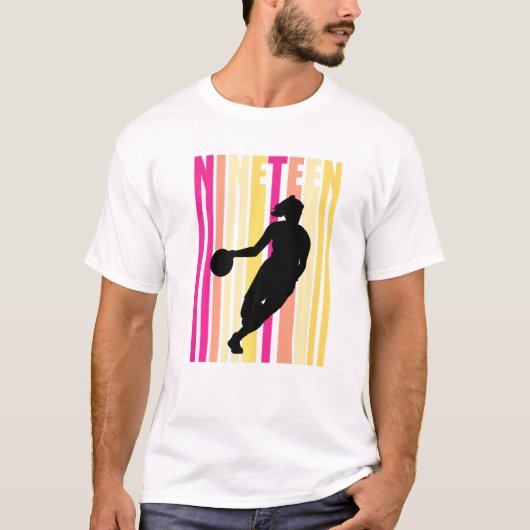 Basketball 19th Birthday Womens Retro 19 Nineteent Tシャツ (正面)