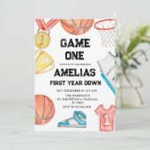 Basketball 1st Birthday American Sports Game On  招待状 (スタンド正面)