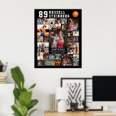 Basketball 30 Photo Collage Player Number ポスター (ホームオフィス)
