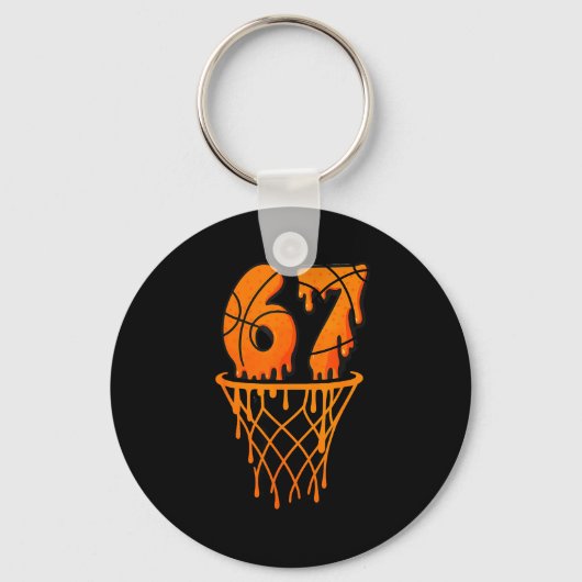 Basketball 67 Meme Funny Six Seven Gen Alpha Drip キーホルダー (正面)