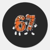 Basketball 67 Six Seven Cool Meme 6 7 Funny Drip N ラウンドシール (正面)