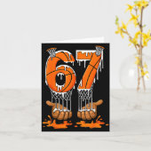Basketball 67 Six Seven Funny Gen Alpha Meme Drip カード (黄色い花)