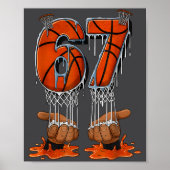 Basketball 67 Six Seven Funny Gen Alpha Meme Drip ポスター (正面)