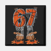 Basketball 67 Six Seven Funny Gen Alpha Meme Drip  マグネット (正面)