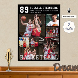 Basketball 7 Photo Collage ポスター