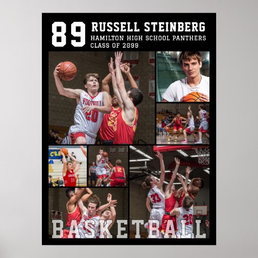 Basketball 7 Photo Collage ポスター (正面)