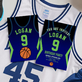 Basketball 9 Birthday Invitation  招待状