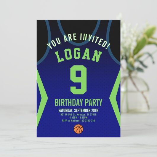 Basketball 9 Birthday Invitation  招待状 (スタンド正面)