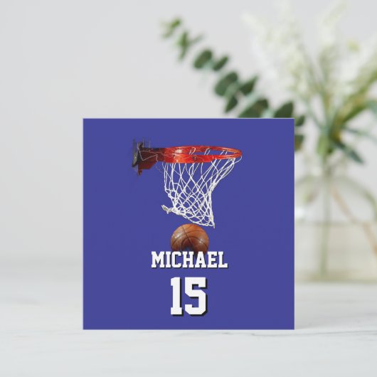 Basketball Add Your Name & Number Pop Art カード (スタンド正面)