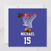 Basketball Add Your Name & Number Pop Art カード (正面)
