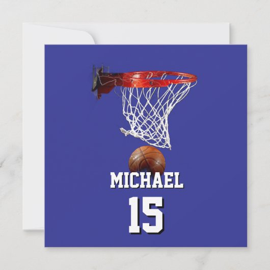 Basketball Add Your Name & Number Pop Art カード (正面)