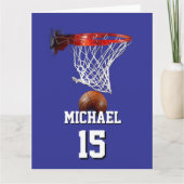 Basketball Add Your Name & Number Pop Art カード (正面)