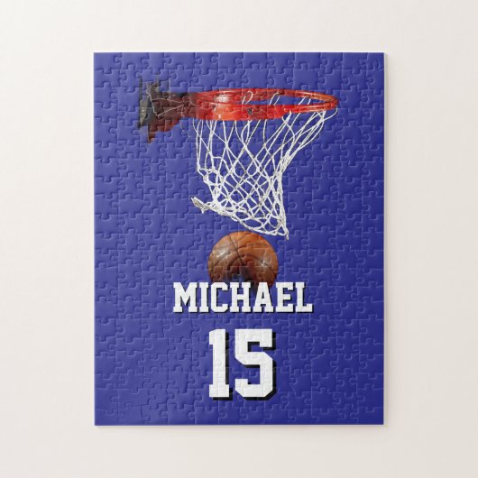 Basketball Add Your Name & Number Pop Art ジグソーパズル (縦)
