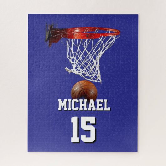 Basketball Add Your Name & Number Pop Art ジグソーパズル (縦)