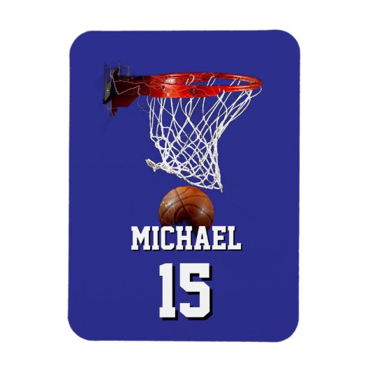 Basketball Add Your Name & Number Pop Art マグネット (縦)