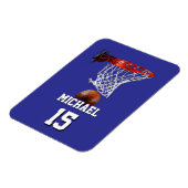 Basketball Add Your Name & Number Pop Art マグネット (左側)