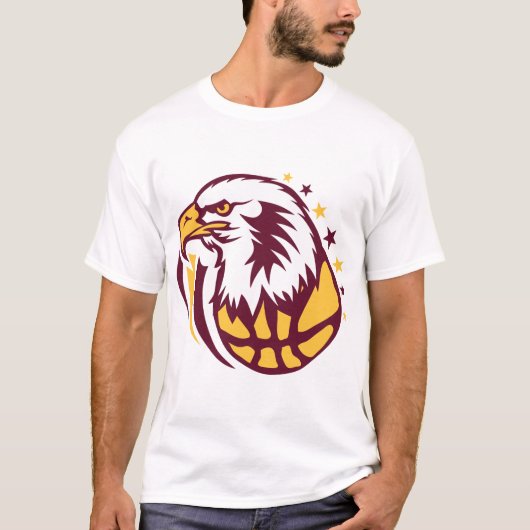 basketball aigle logo tete eagle dessin face carto tシャツ (正面)