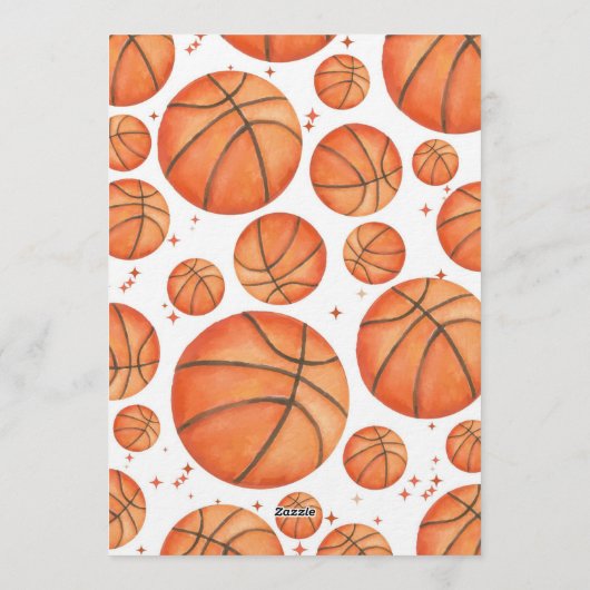 Basketball Any Age Birthday 招待状 (裏面)