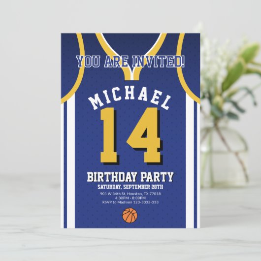 Basketball Any Age Birthday Invite  招待状 (スタンド正面)