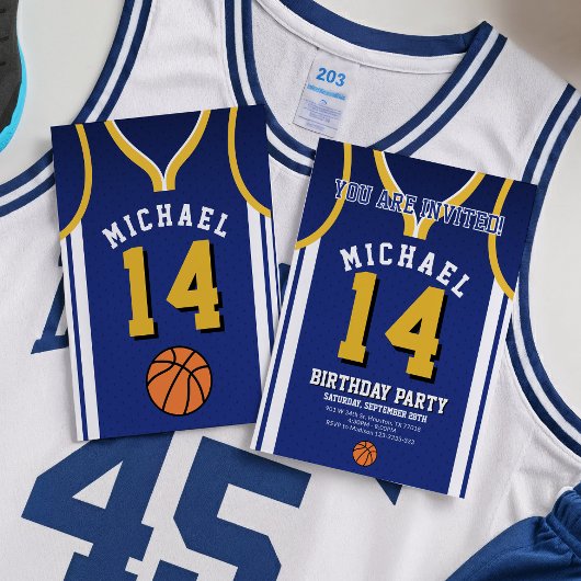 Basketball Any Age Birthday Invite  招待状