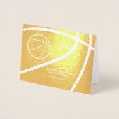 Basketball athlete sports graduation party gold 箔カード (正面)