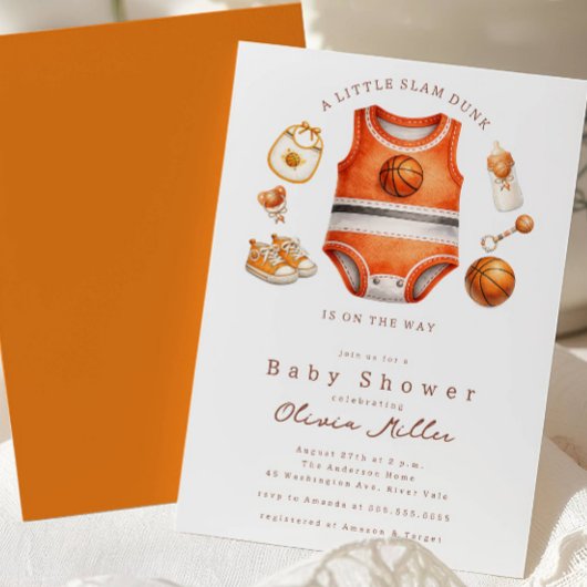 Basketball Baby Shower Invitation 招待状