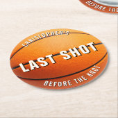 Basketball Bachelor Party Last Shot Before Knot ラウンドペーパーコースター (アングル)