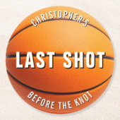 Basketball Bachelor Party Last Shot Before Knot ラウンドペーパーコースター (正面)