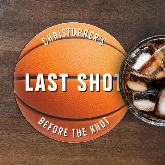 Basketball Bachelor Party Last Shot Before Knot ラウンドペーパーコースター