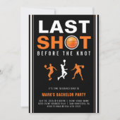 Basketball Bachelor Party Last Shot Orange & Black 招待状 (正面)