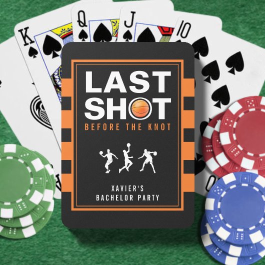 Basketball Bachelor Party Last Shot Orange Striped トランプ