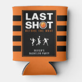 Basketball Bachelor Party Last Shot Orange Striped 缶クーラー (正面)