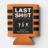 Basketball Bachelor Party Last Shot Orange Striped 缶クーラー (裏面)