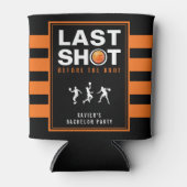 Basketball Bachelor Party Last Shot Orange Striped 缶クーラー (正面)