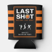 Basketball Bachelor Party Last Shot Orange Striped 缶クーラー (裏面)