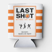 Basketball Bachelor Party Last Shot Orange Striped 缶クーラー (正面)