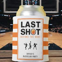 Basketball Bachelor Party Last Shot Orange Striped 缶クーラー