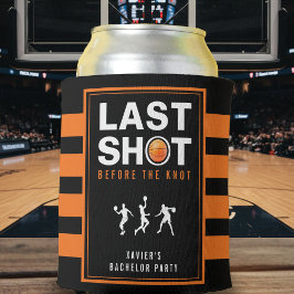 Basketball Bachelor Party Last Shot Orange Striped 缶クーラー