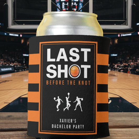 Basketball Bachelor Party Last Shot Orange Striped 缶クーラー