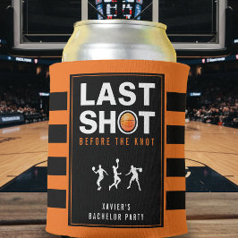 Basketball Bachelor Party Last Shot Orange Striped 缶クーラー