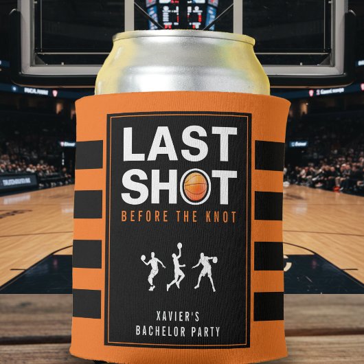 Basketball Bachelor Party Last Shot Orange Striped 缶クーラー