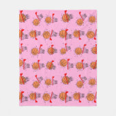 Basketball - Ball and Hoop Pattern  フリースブランケット (正面)