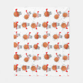 Basketball - Ball and Hoop Pattern  フリースブランケット (正面)