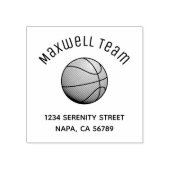 Basketball Ball Arch Family Address ラバースタンプ (インプリント)
